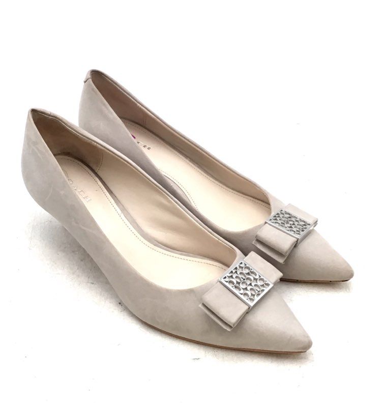 Coach Women&#39;s Astor Gray Kitten Pump Heels - Size 8.5B