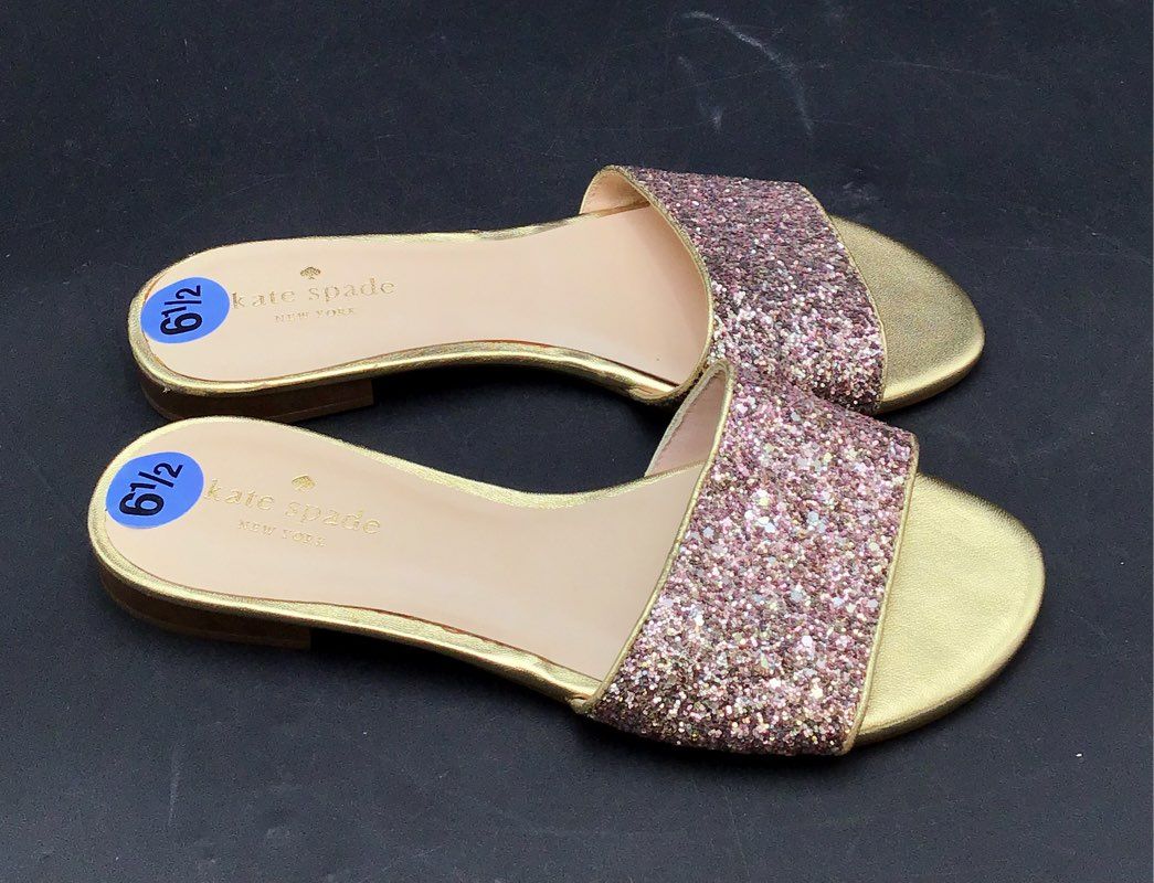 Kate Spade New York Women's Pink Gold Slide Sandal - Size 6.5M