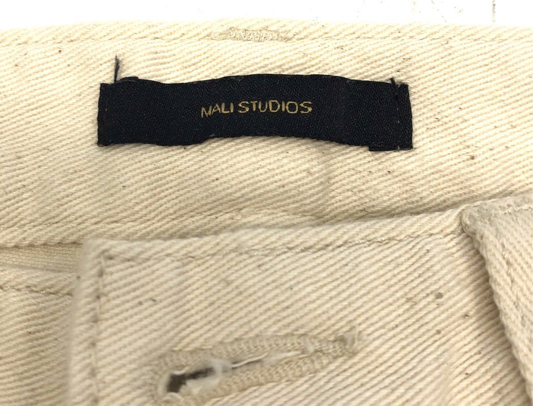 Mali Studios Women's Cream Ecru High Rise Straight Leg Denim Jeans Sz 27