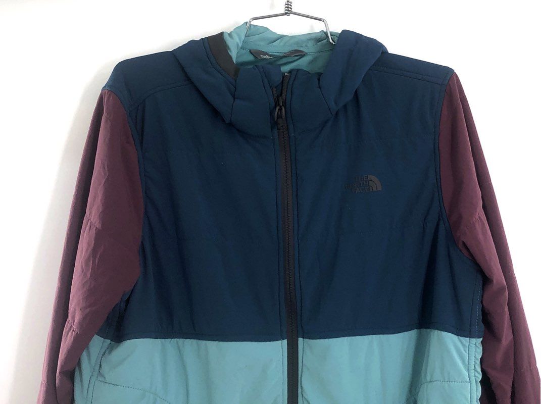 The North Face Women's Mountain Sweatshirt Zip Hoodie Blue Colorblock Sz L