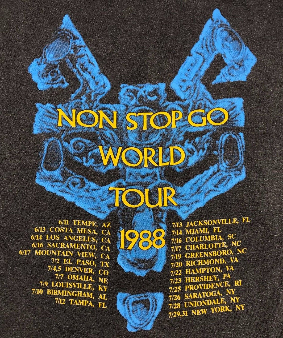 LOT of 2 Vintage 1988 Robert Plant &quot;Non Stop Go&quot; Tour Band T-Shirts - L &amp; XL