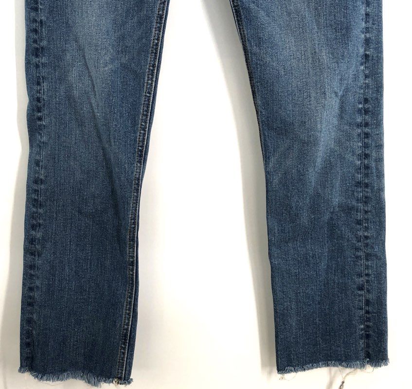 Pilcro and the Letterpress Women's Blue Slim Straight Frayed Hem Jeans Sz 25 P