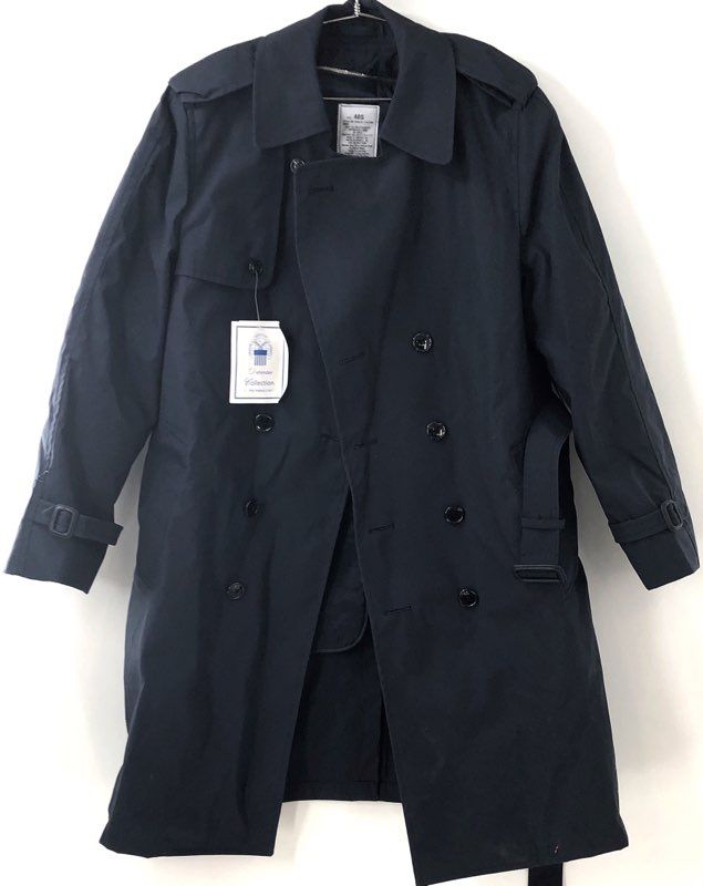 American Apparel Men's US Air Force All-Weather Trench Coat Navy Blue NWT 40S