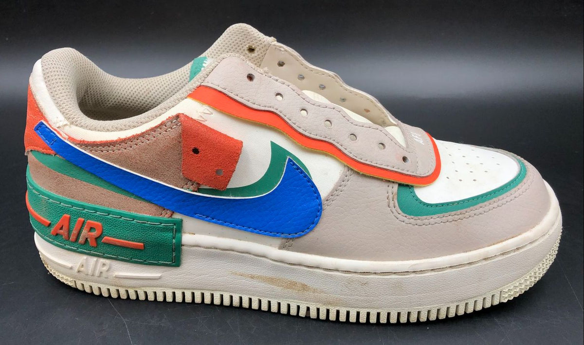 Nike Air Force 1 Shadow Women's Blue/Green/White/Beige Sneakers - Size 8 (+COA)