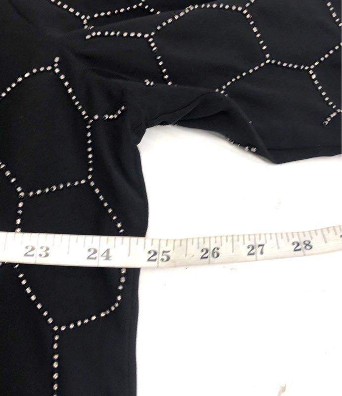 Chico's Women's Beaded Bomber Jacket Black Honeycomb Zip Front Sz 3 NWT