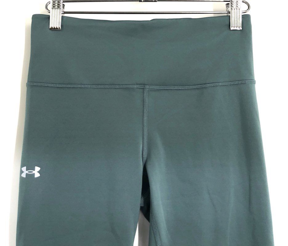 Under Armour Women's Teal Perforated Mesh Panel Fitted Workout Leggings Sz SM