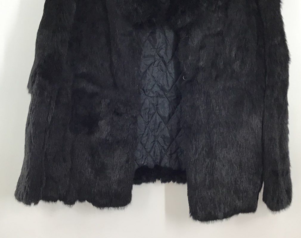 Women&#39;s Black Winter Fur Coat - Size Measured