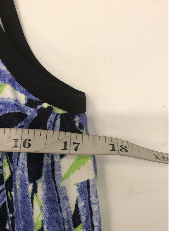 Nine West Women's Sleeveless V-Neck Sheath Dress Multicolor Floral Tropical Sz 8