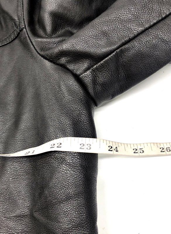 Tommy Hilfiger Men's Black Leather Full Zip Quilted Lining Jacket Sz M