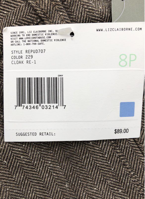 NWT Liz Claiborne Women's Brown Sloane Dress Pants - Size 8P