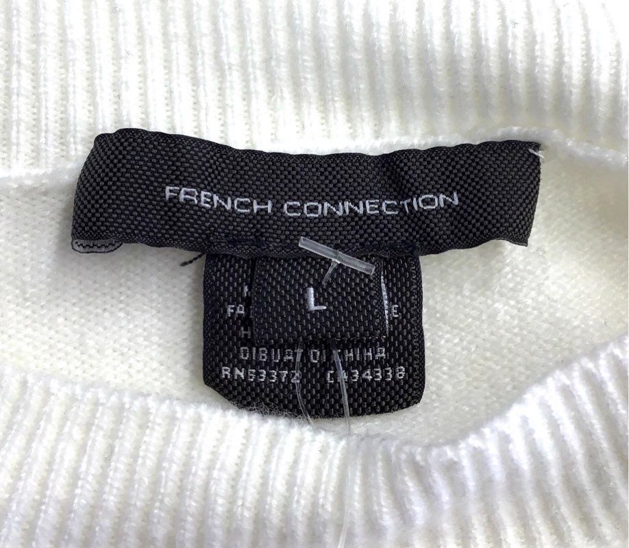 NWT French Connection Red Gray Colorblock Babysoft Stripe Sweater Men's L