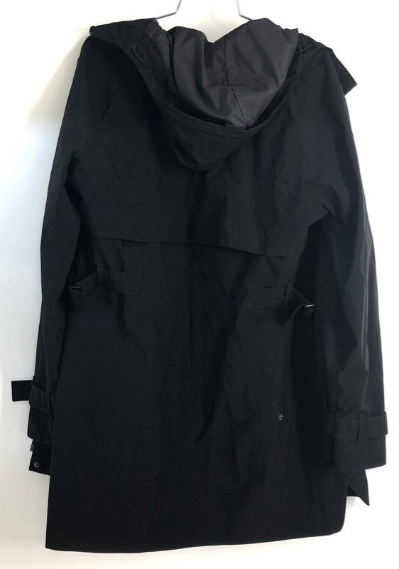 The North Face Women's Black Hooded Trench Rain Jacket Parka Buckle Sz L