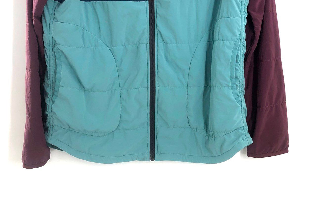 The North Face Women's Mountain Sweatshirt Zip Hoodie Blue Colorblock Sz L