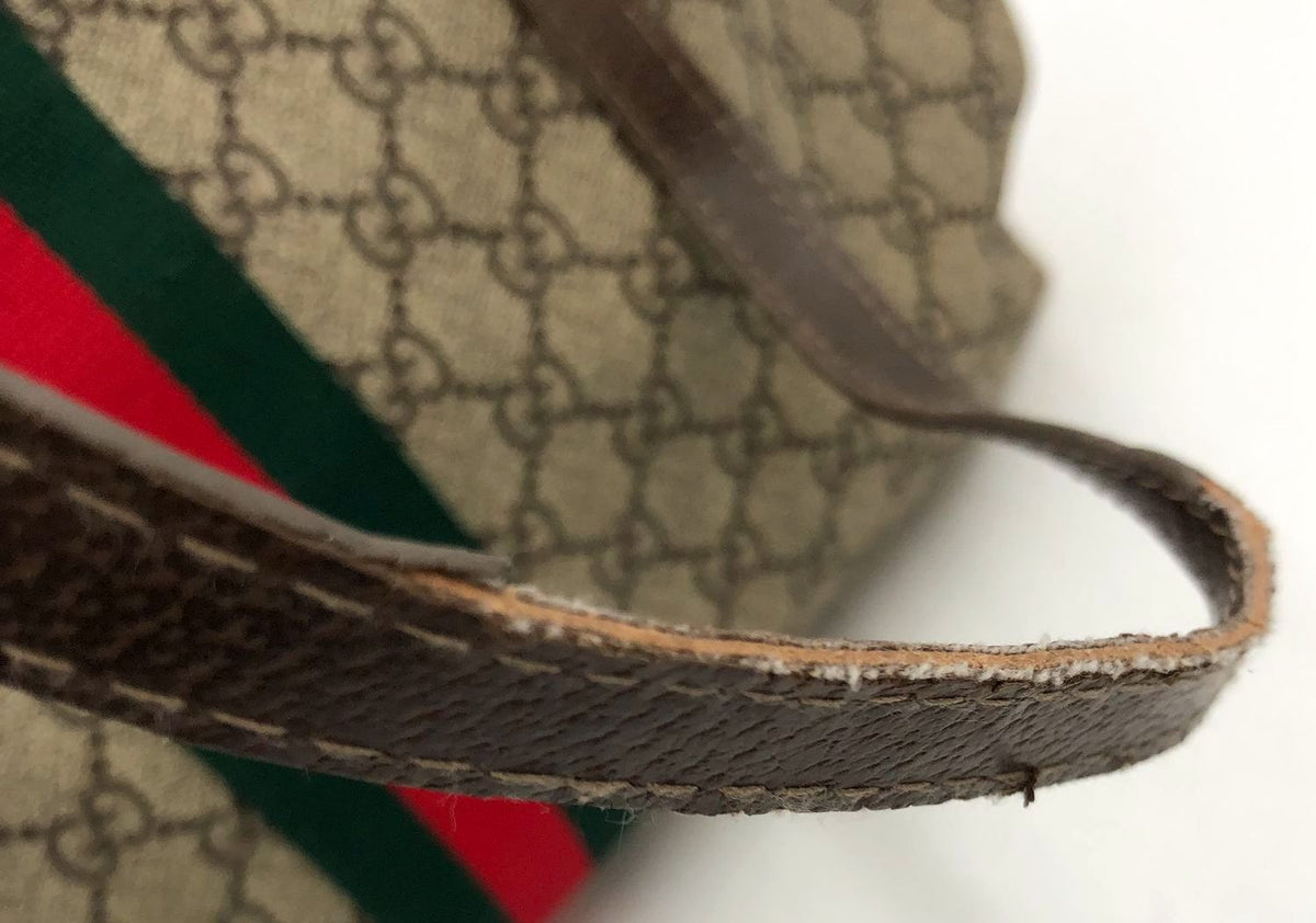 Gucci Inspired Ophidia Signature GG Canvas Print Tote with Green/Red Web Stripe