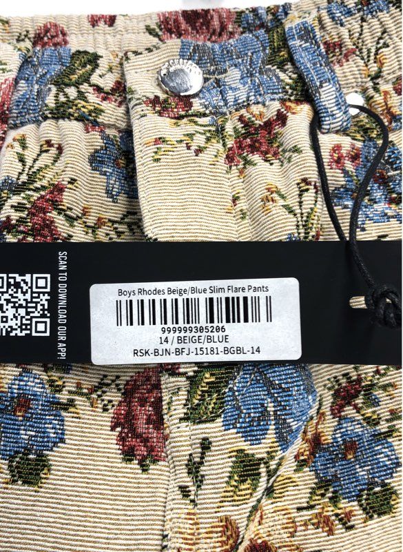 Rockstar Original Boys Rhodes Floral Tapestry Fringe Cargo Pants NWT Sz 14