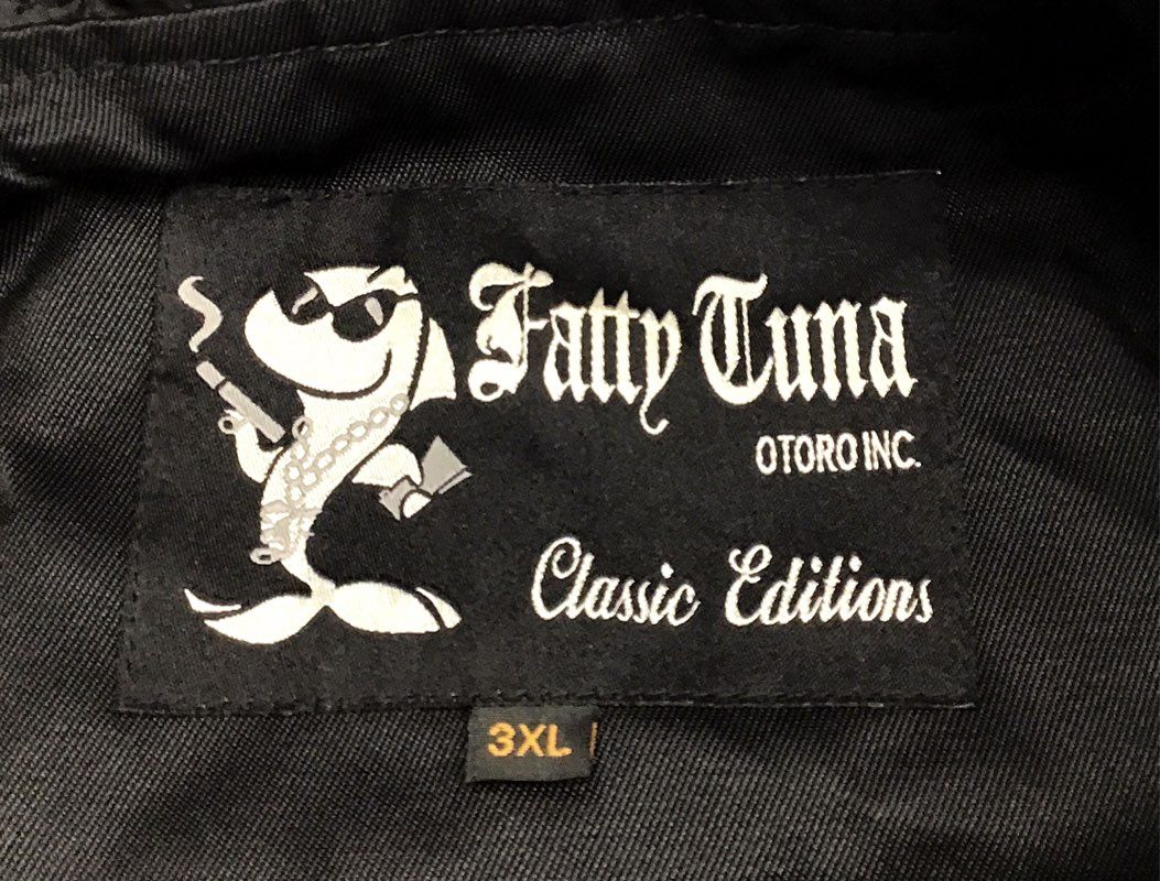 Fatty Tuna NJ Varsity Hooded Jacket Made In Jersey Streetwear Black Sz 3XL