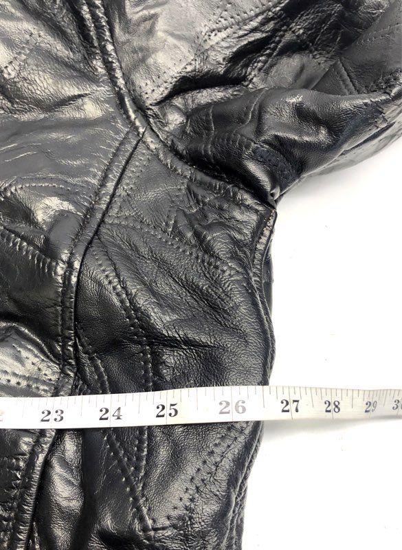 Vintage Diamond Plate Buffalo Leather Patch Biker Motorcycle Jacket Sz 3X