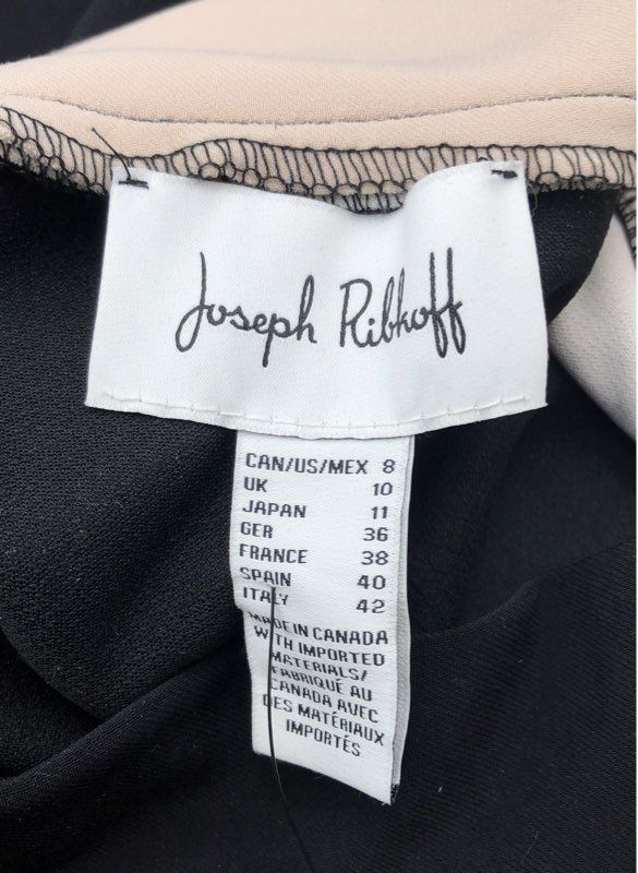 Joseph Ribkoff Women's NWT Colorblock Mock Neck Sheath Dress Black Sand Sz 8