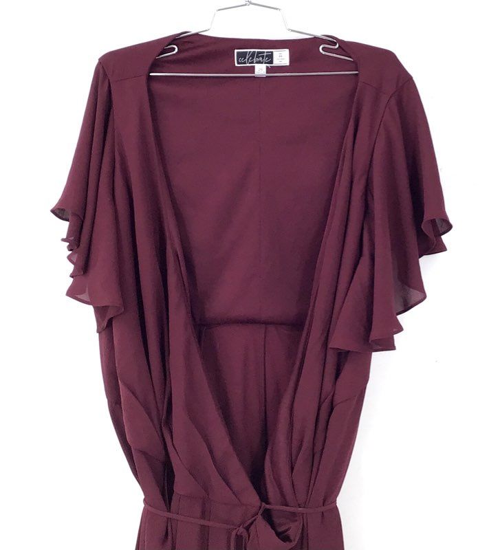 NWT Celebrate By DB Studio Women's Wine Wrap Dress - Size 26