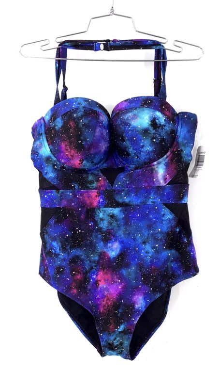 NWT Torrid Women's Multicolor Galaxy One-Piece Swimsuit - Size 1