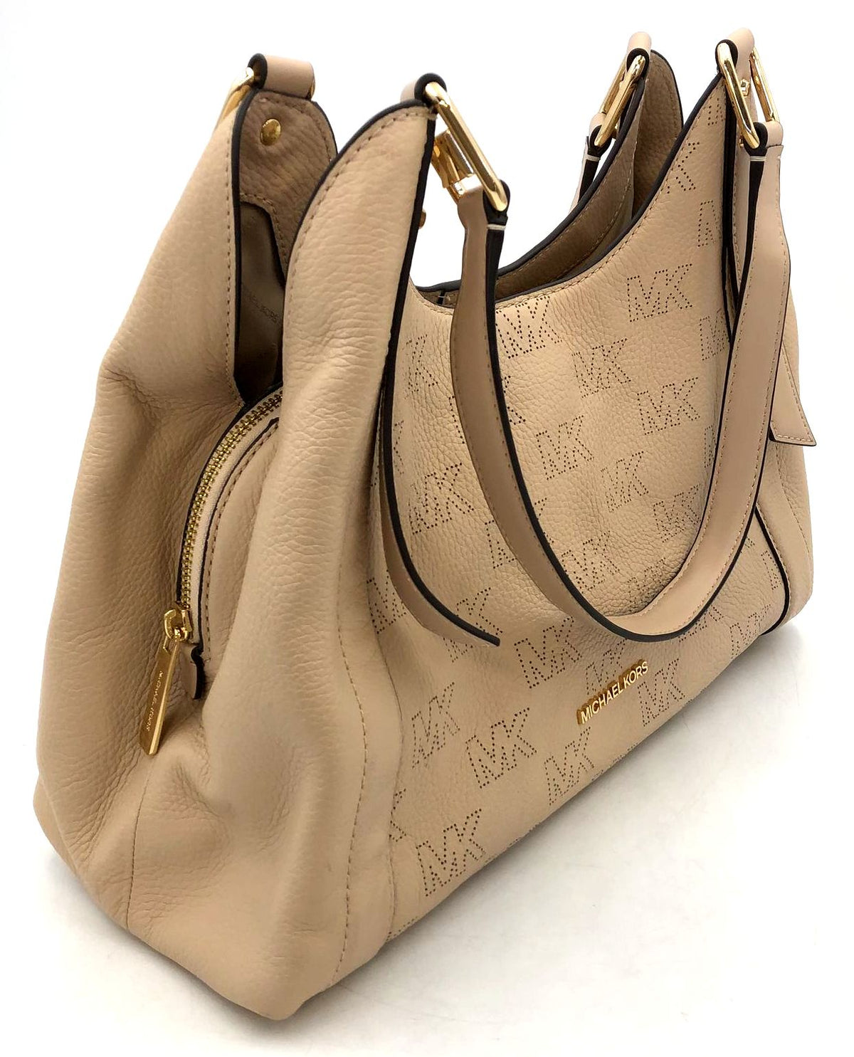 Michael Kors 'Arlo' Blush Pink Leather Shoulder Bag w/ Gold-Tone Accents (+COA)