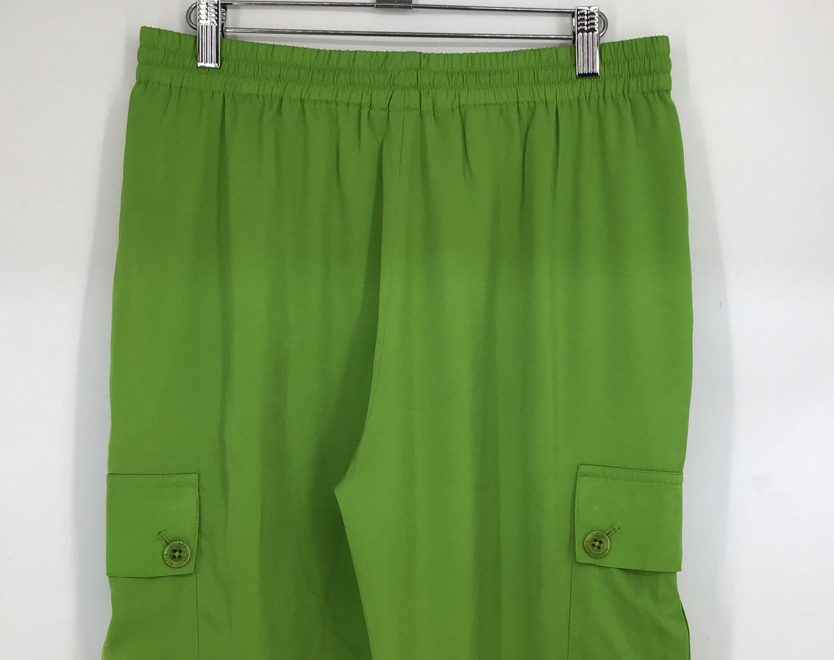 NWT Lauren Ralph Lauren Women&#39;s Green Elastic Waist Cargo Pants - Size 4