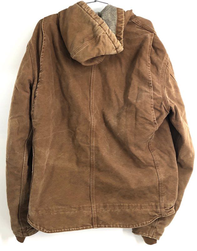 Carhartt Men's Brown Sandstone Sierra Sherpa Lined Hooded Jacket Sz Large Tall
