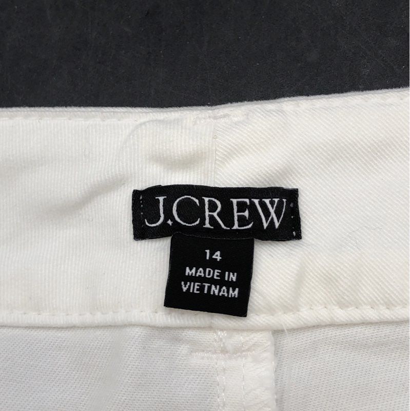 J.Crew Women's White Re-Imagined Cotton Patch Pocket Chino Shorts Sz 14 NWT