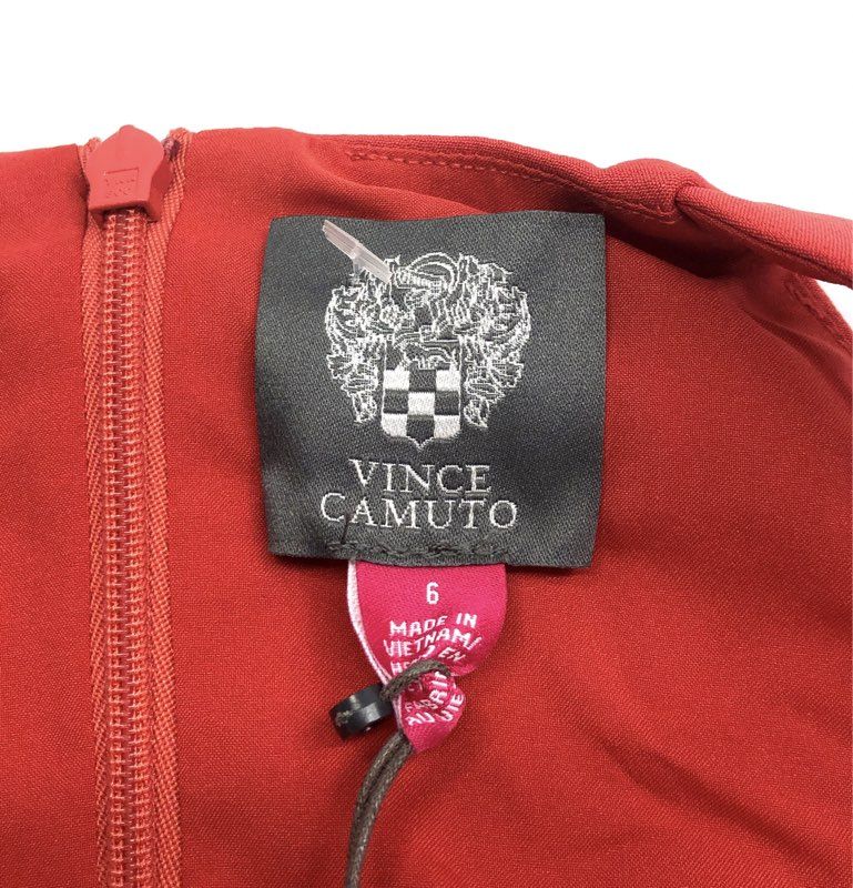Vince Camuto Women's Red Draped Front Halter Neck Sleeveless Dress Size 6 NWT