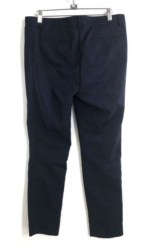 Karl Lagerfeld Paris Women's Navy Blue Stretch Cotton Blend Slim Trousers Sz 6