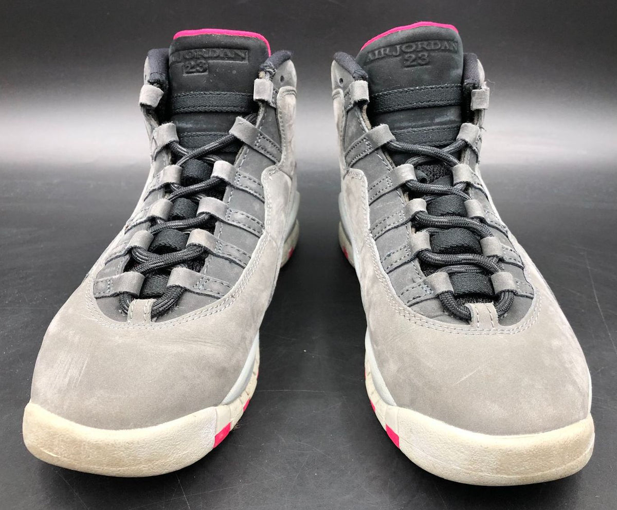 Nike Air Jordan 10 Retro GS &#39;Smoke Grey&#39; &amp; Black/Pink Sneakers - Size 5Y (+COA)