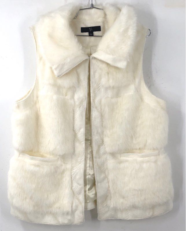 Rachel Zoe Women's White Fur Vest - Size L