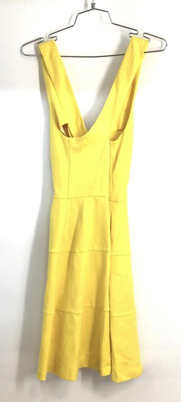 Banana Republic Women's Yellow Sleeveless V-Neck Tiered Skirt Dress Sz 6P NWT