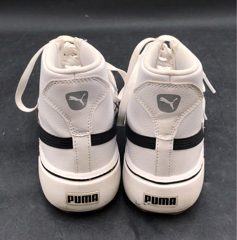 Puma Cali Court Mid White Black Platform Sneakers Women's Size 8