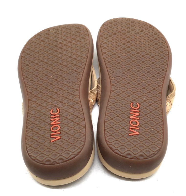 Vionic Women's Brown Flip Flop Sandals - Size 9