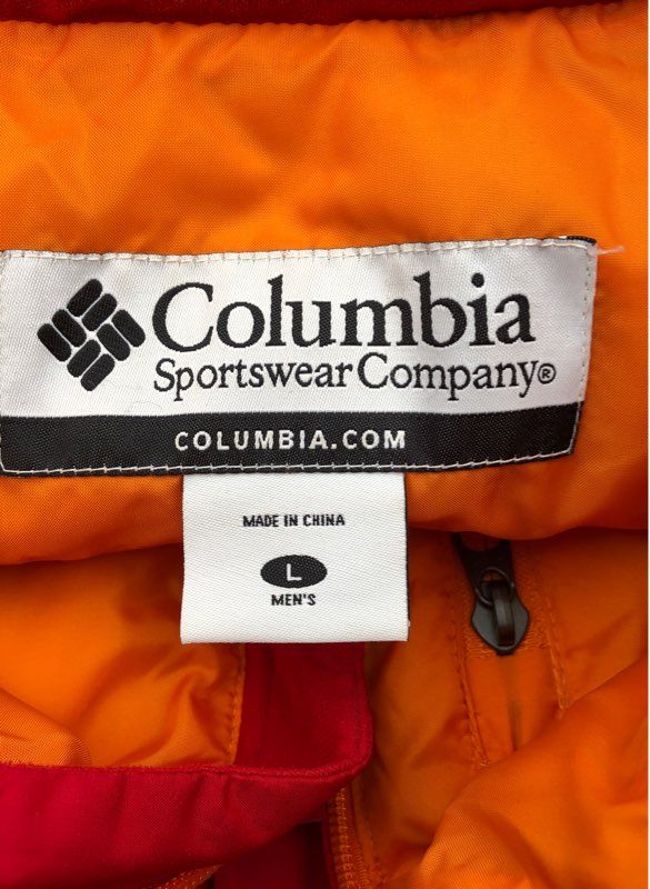 Columbia Men&#39;s Red Collared Full-Zip Puffer Vest - Size Large