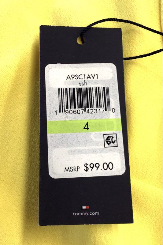 NWT Tommy Hilfiger Women's Yellow Sheath Dress - Size 4