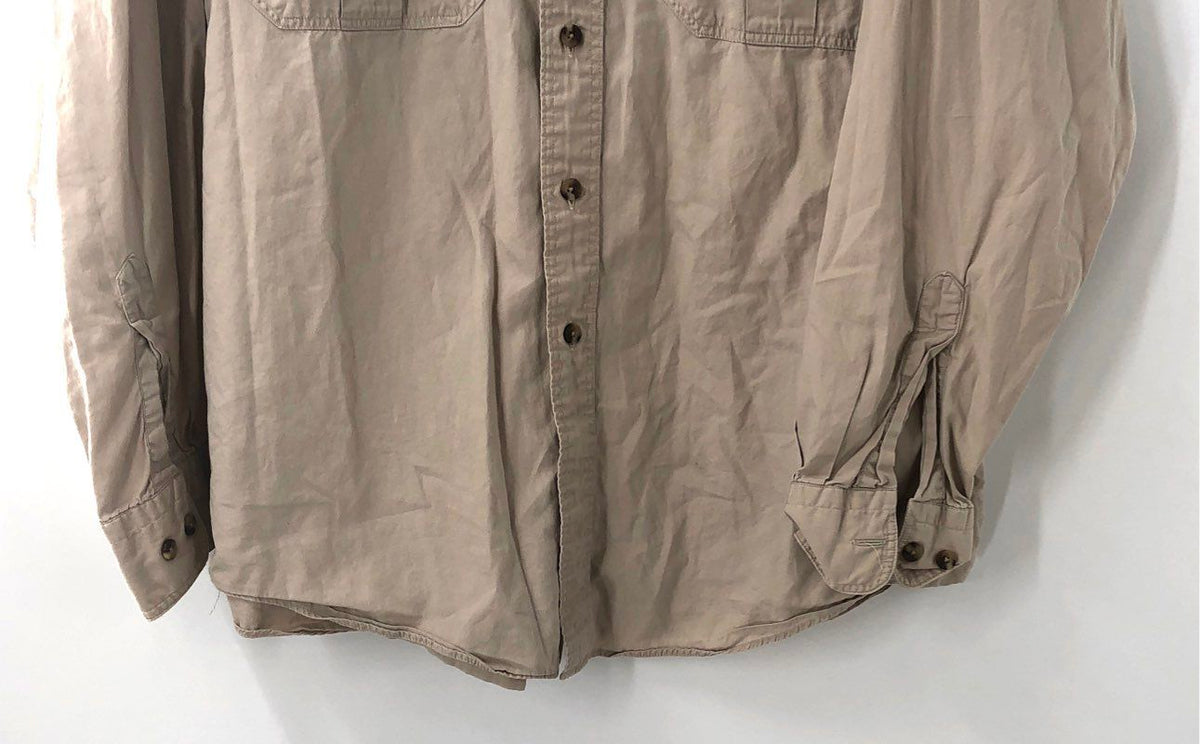 Filson Men's Tan Cotton Long Sleeve Field Safari Button Down Shirt XL