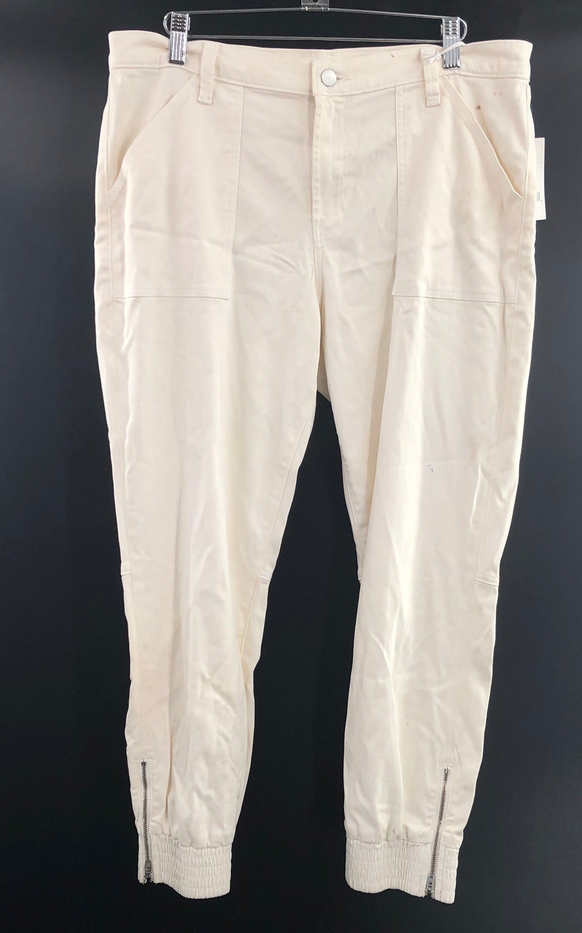 J Brand Women's Angel White Utility Jogger Pants Ankle Zip Size 31 NWT