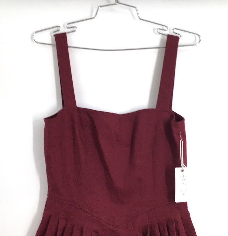 Saylor Women's Wine Red Lilibet Pleated Mini Fit Flare Dress NWT Sz XS
