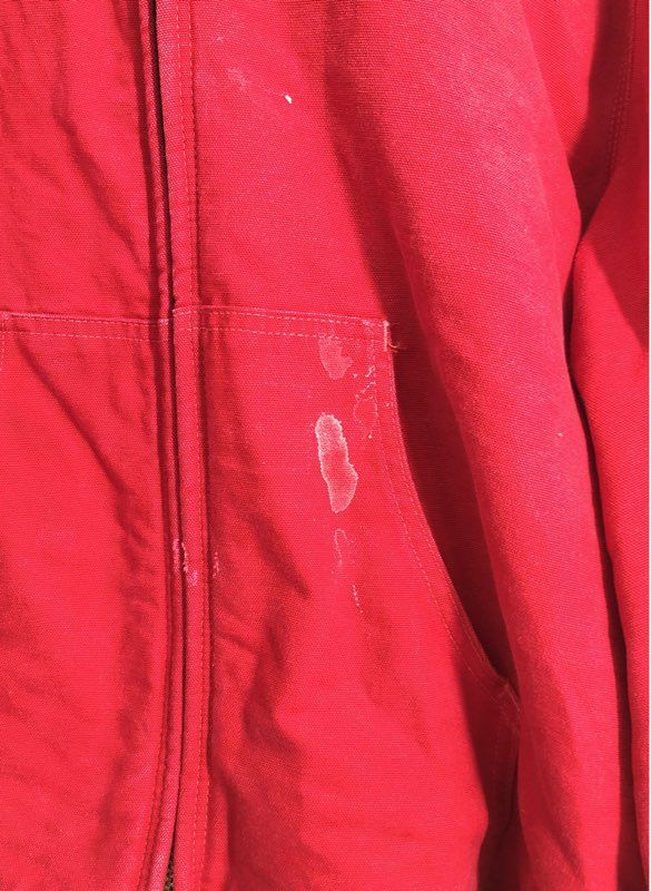 Vintage Carhartt Men's Red Hooded Duck Canvas Active Jacket Full Zip XXL