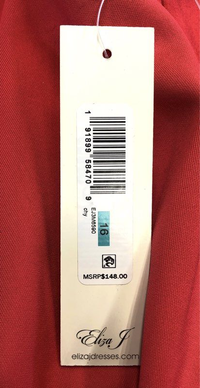 Eliza J Women's Red Sheath Dress Bow Shoulder V-Neck NWT Size 16