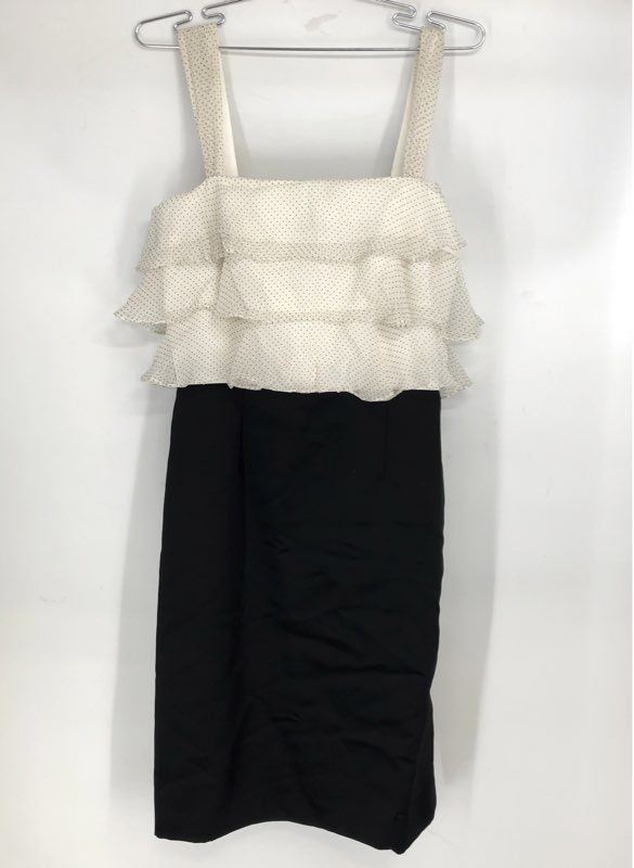 Tahari Arthur S. Levine Women's White Black Polka Dot Sheath Dress - Size 6