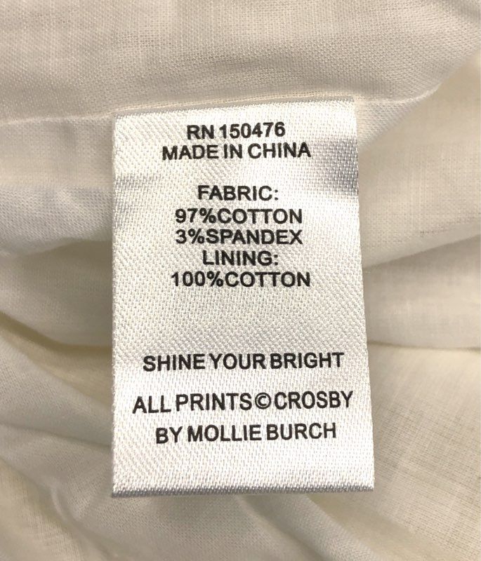 Crosby Women's White Genevieve Ruffle Cotton Blend Midi Dress Sz XS NWT