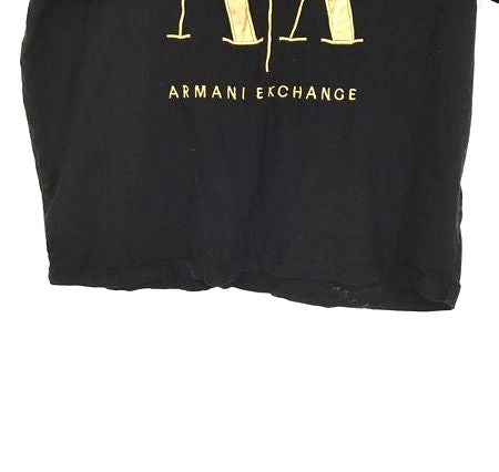 Armani Exchange Men's Black Gold Short Sleeve Logo T-Shirt - Size XL With COA