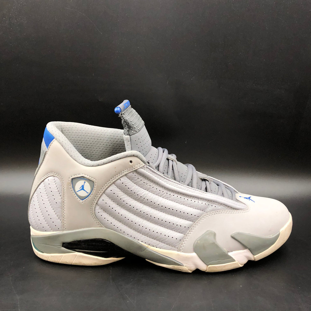 Nike Air Jordan 14 Retro Wolf Grey Sport Blue Sneakers Size 14 COA