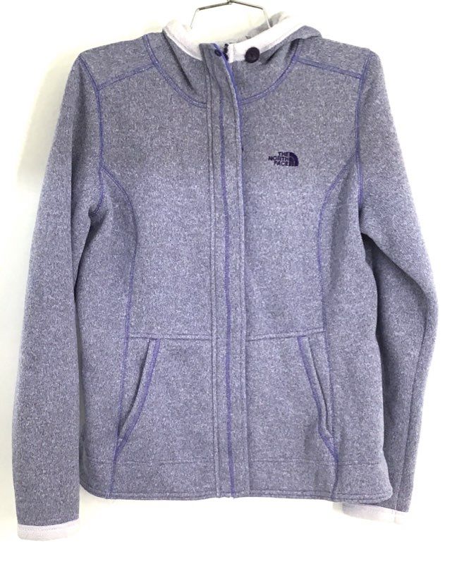 The North Face Women's Purple Heather Crescent Full Zip Hoodie Fleece Sz M