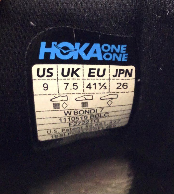 Hoka One One Bondi 7 Black Black Women's Running Shoes Size 9