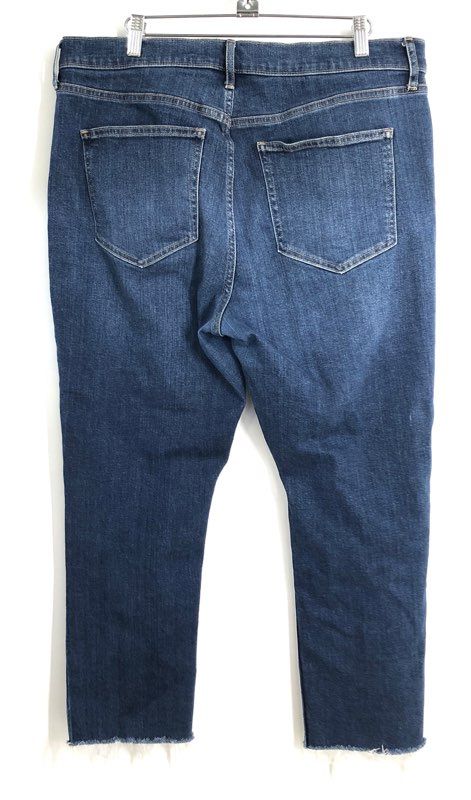 GAP Women's Blue Vintage Slim High Rise Frayed Hem Raw Edge Jeans Sz 33 16R