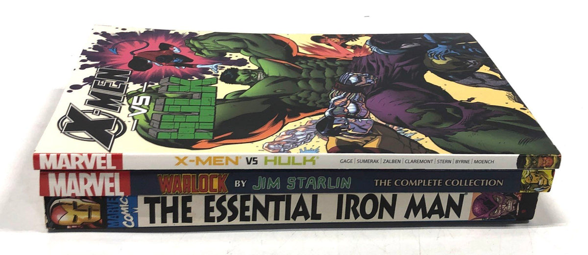 Warlock Starlin + Essential Iron Man Lot of 3 Marvel Comics Graphic Novels TPB